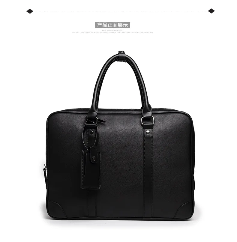 New Men's Handbag Fashion Business Briefcase Multifunctional High-end Portable PU Leather Bag Commuter OL Men's Computer Bag