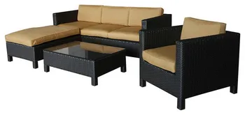 

All weather outdoor rattan sofa 4 pc wicker garden furniture set