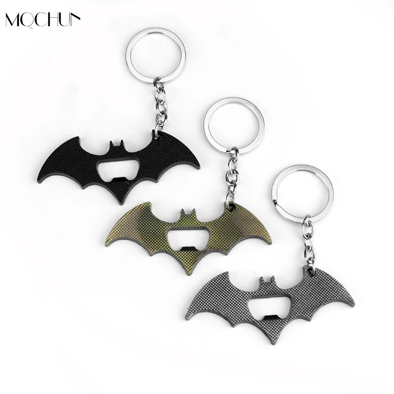 

MQCHUN Movie The Avengers Super Heros Superman Batman Bottle Opener Keychain Key Chain Chaveiro Men Christmas Gift