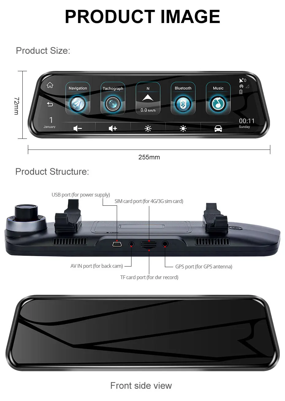 Anstar 10 ''поток зеркало заднего вида камера Автомобильный видеорегистратор 4G Android HD 1080 P Dash Cam двойной объектив ADAS gps Wifi авто регистратор видеорегистраторы