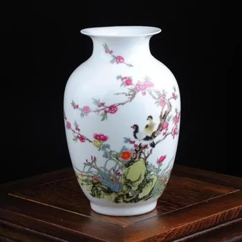

EXQUISITE JINGDEZHEN PORCELAIN HAND PAINTED FLOWER BIRD VASE.