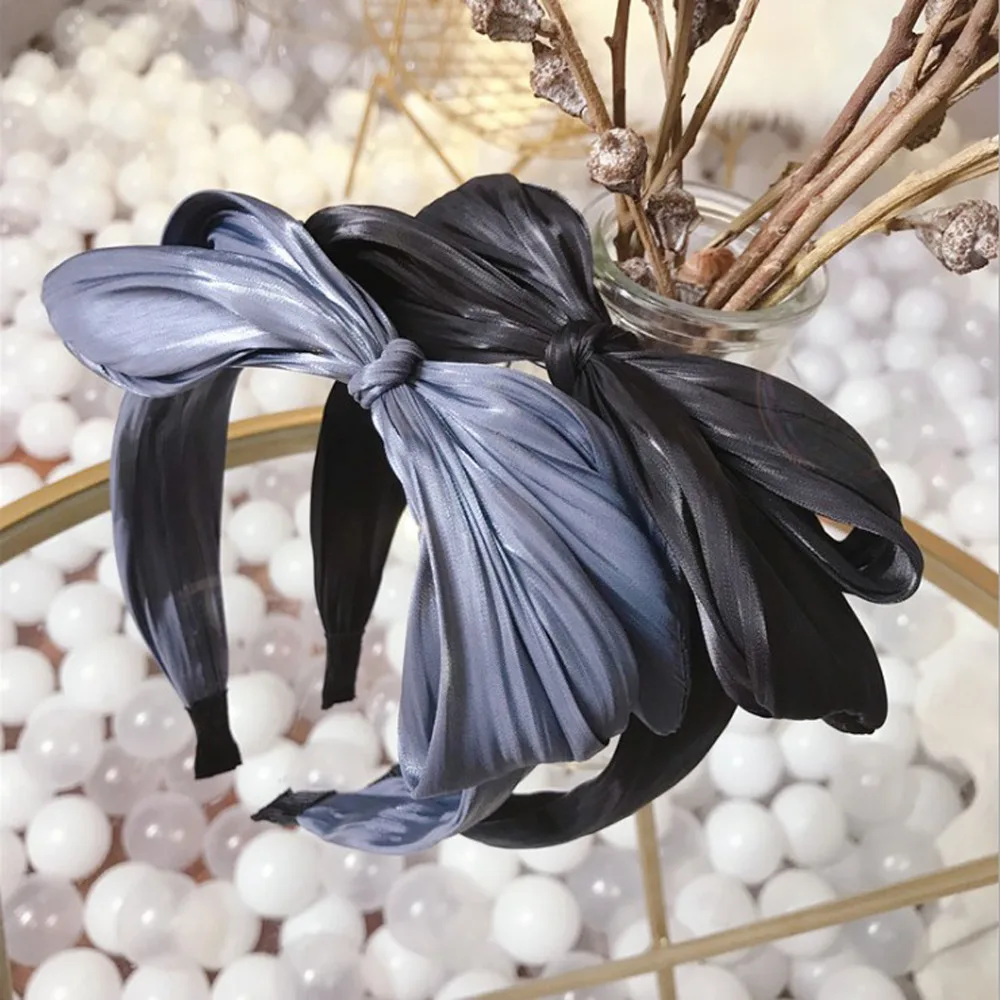 

2019 New Vintage Style Hair Accessories For Adlut Fashion Big Bowknot Hairbands Hair Bands For Women Headwear Headdress