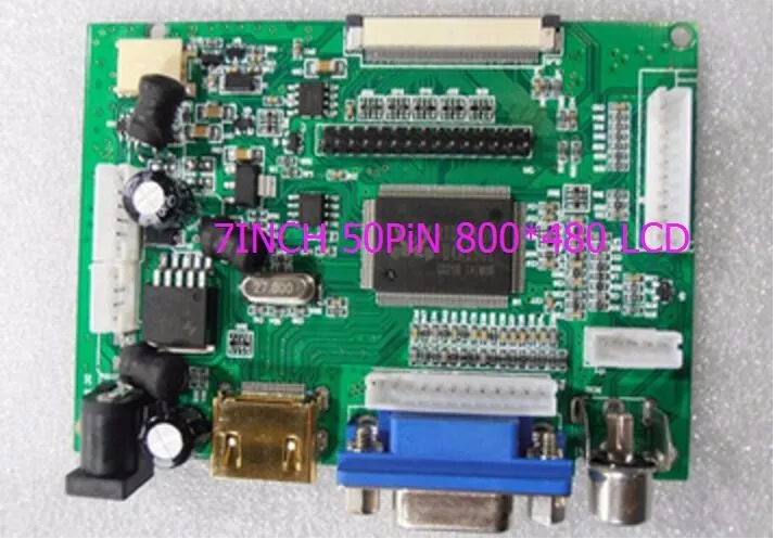 Плата контроллера с ЖК дисплеем TTL LVDS HDMI VGA 2AV 50PIN 800*480 для AT090TN10 AT070TN90 92 94