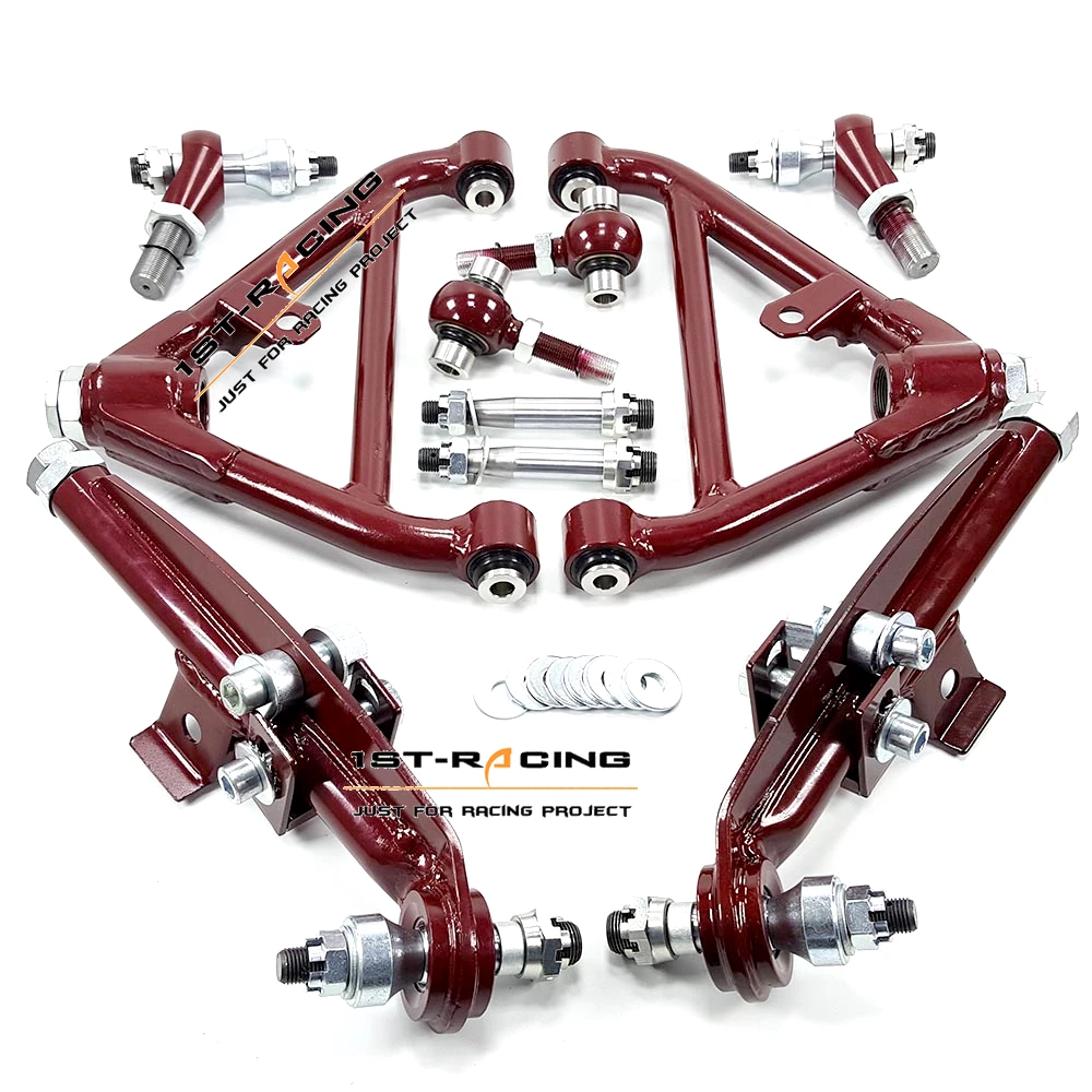 

RED Front Rear Lower Control Arms Suspension For Nissan 240SX 300ZX S13 S14 Z32 HIgh Quality