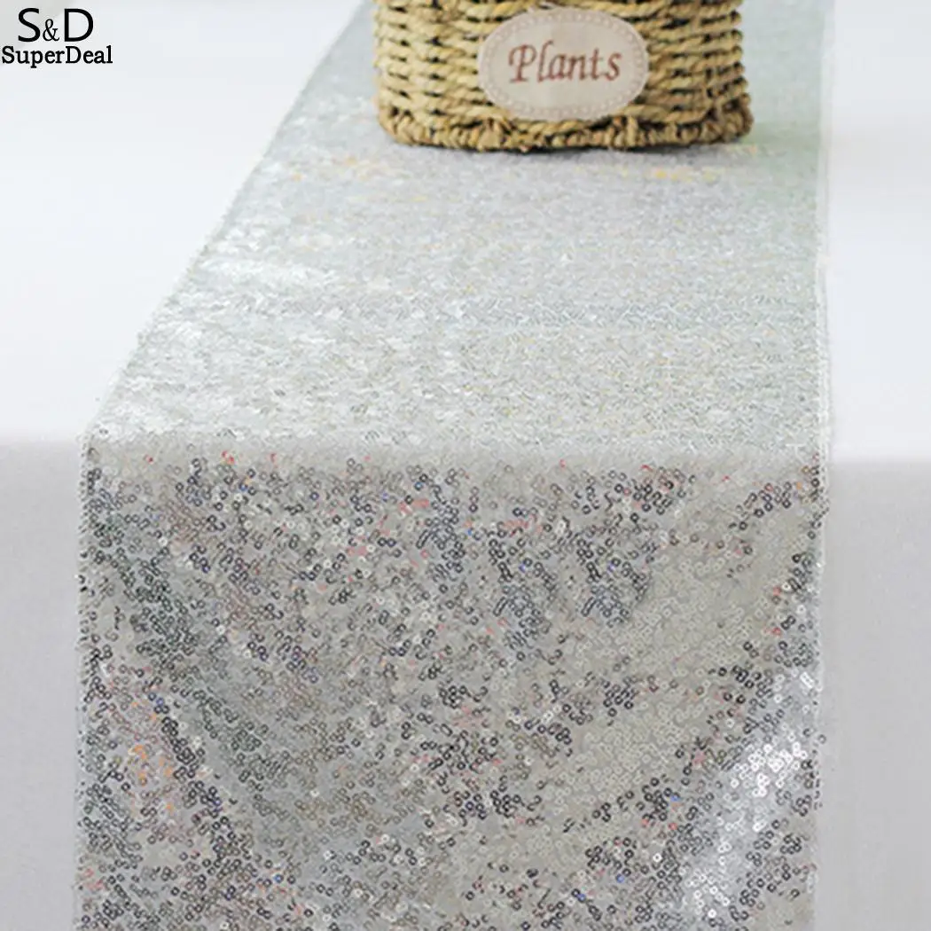 

Home Living Room Durable Square Shiny Home, Sequins Desk Home, Tablecloth