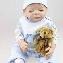 Новорожденный моделирование Babydoll силиконовая, виниловая кукла Развивающие игрушки для малышей подарок для девочек с мягкий хлопок тела