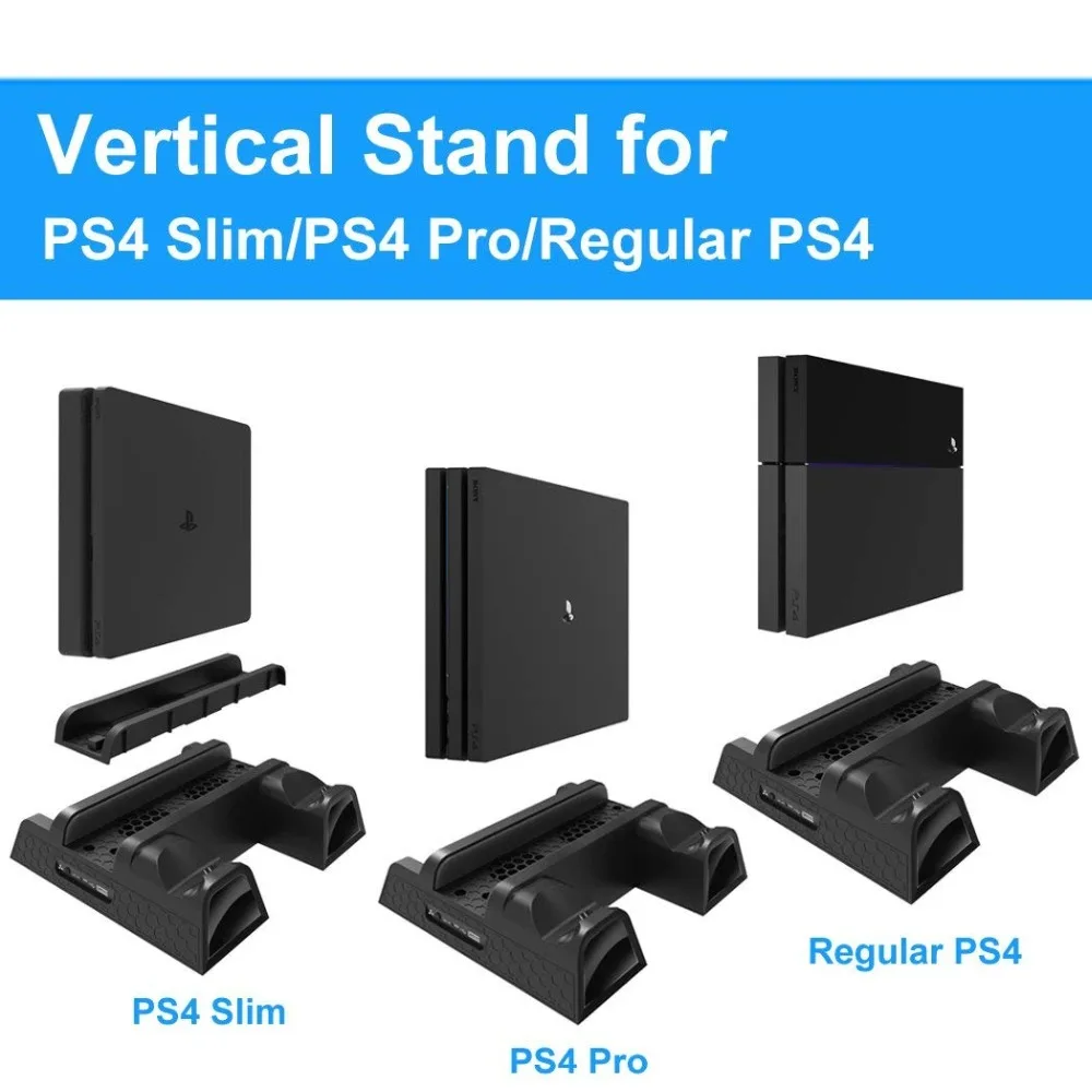 Зарядное устройство PS4/PS4 Slim/PS4 Pro двойной контроллер зарядное устройство консоль вертикальная охлаждающая подставка зарядная станция Playstation 4 Высокое качество