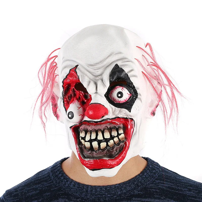 Full Face Scary Drop Eye Ghost Mask for Cosplay Latex Mask Horror Masquerade Adult  Halloween Theater Props Party XMAS Decor (2)