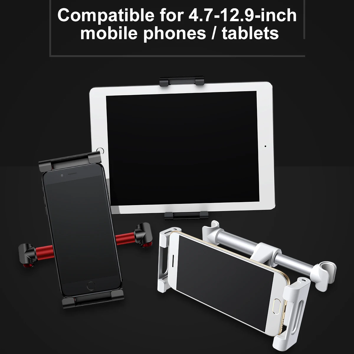 Baseus Car Back Seat Headrest Holder for 4-12.9 inch iPad Car Phone Holder Backseat Mount for Pad Tablet PC Auto Headrest Holder