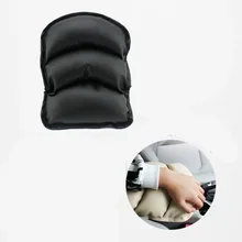 BBBQ@ FUKA, 1 шт., кожаная Универсальная автомобильная подушка, центральный подлокотник, чехол, ремешок, пузырчатая накладка, бежевый, черный цвет, водонепроницаемый