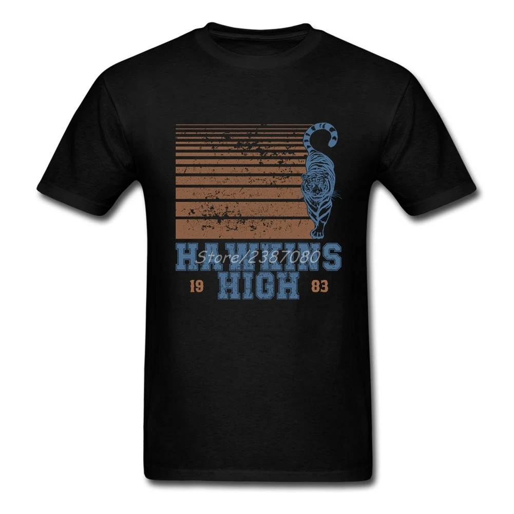 Hawkins T Shirt Custom Short Sleeve Clothes For Men Pop Funko Pop Cotton XXXL High School Class 