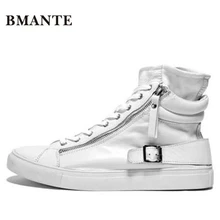 Модная повседневная обувь из натуральной кожи; цвет белый, черный; мужские высокие теннисные ботинки с высоким берцем; bambas Bieber; кроссовки; красовки для мужчин