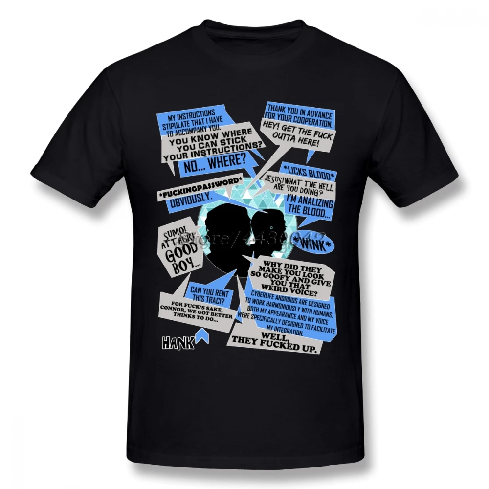 Hank Connor Detroit Become Human T-shirt For Men Top Streetwear Cotton Plus Size Group Team Tunisia Flag T Shirts | Мужская одежда