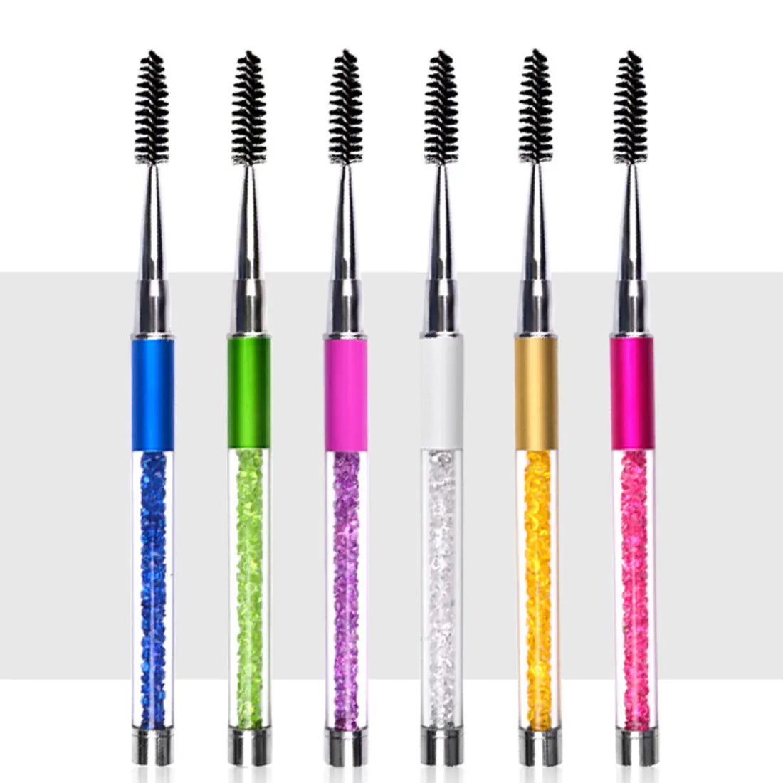 Spiral Eyelash Brush 10 Color Eyelash Brush Rhinestone Rod Eyelash