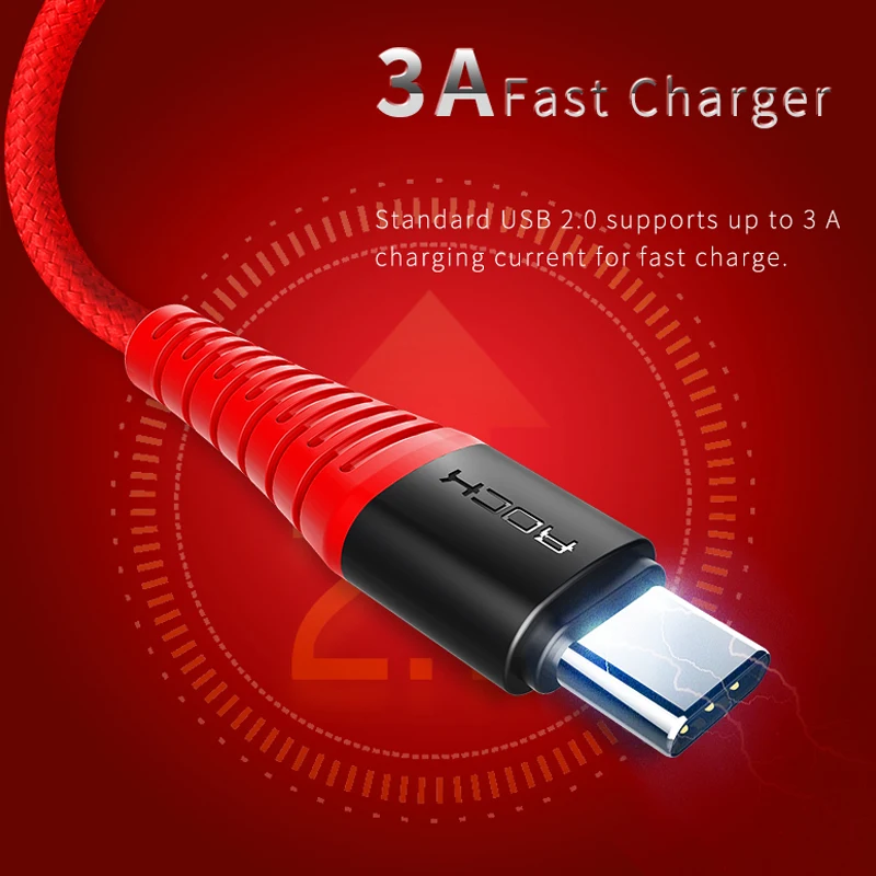 Высокопрочный кабель USB С, 3А Высокопрочный кабель USB С, 3А