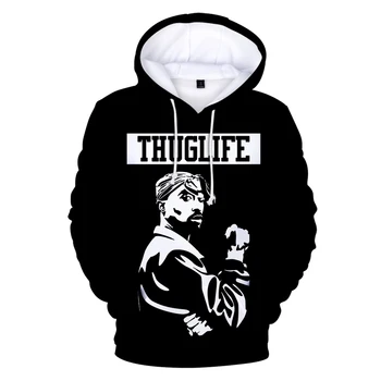 

famous Rapper 2PAC Hoodie Men's Spring Fall Winter Keep warm Clothes Tops 2PAC series Leisure Black Hoodies