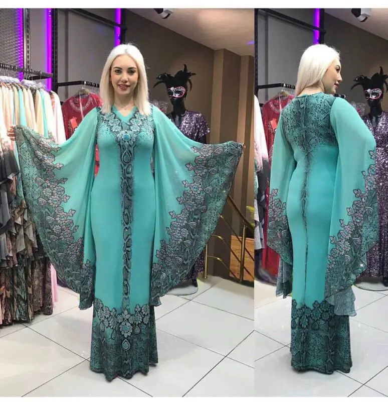 Африканские платья для женщин, африканская одежда, мусульманское длинное платье, модное Африканское платье для леди - Цвет: Зеленый