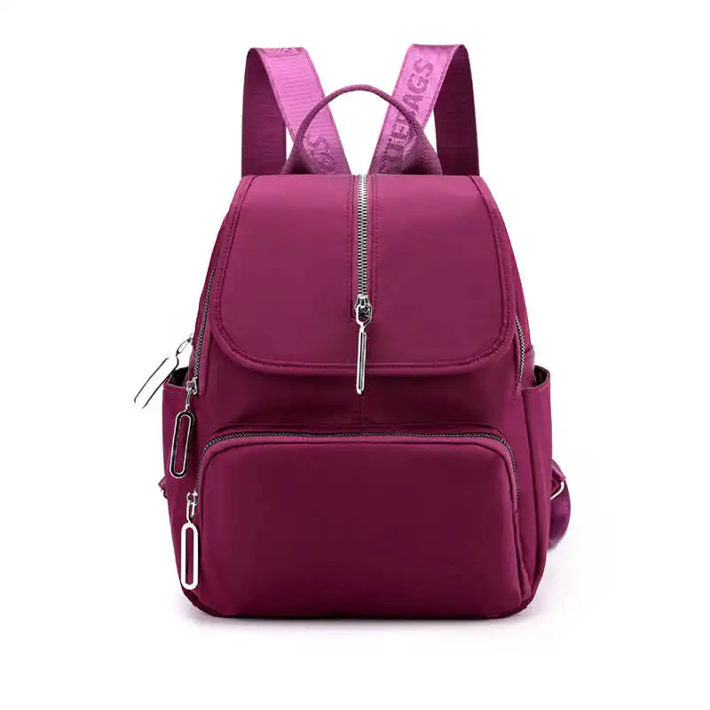 Повседневный рюкзак Оксфорд женский черный водонепроницаемый нейлоновый школьный рюкзак для девочек-подростков высокое качество модный рюкзак для путешествий - Цвет: purple