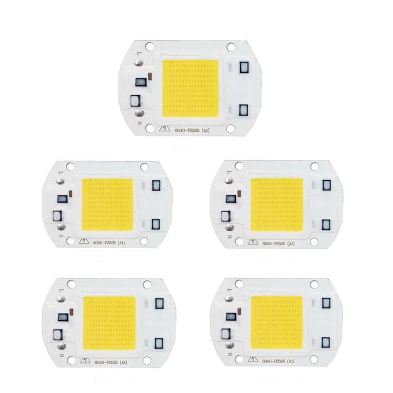 5 шт./лот COB светодиодный чип 30 Вт 220 В SMD лампа с умным IC для DIY прожектор | Лампы и