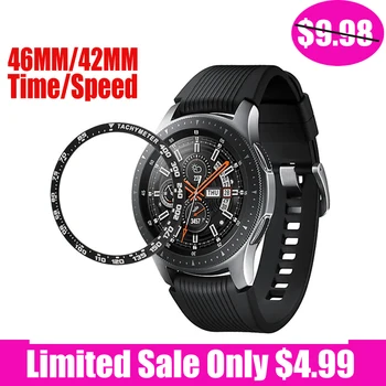 

Galaxy Watch Bezel Accessories For Samsung Galaxy Watch 46MM 42MM Bezel Ring Adhesive Cover Anti Scratch Metal Smart Watch Cover