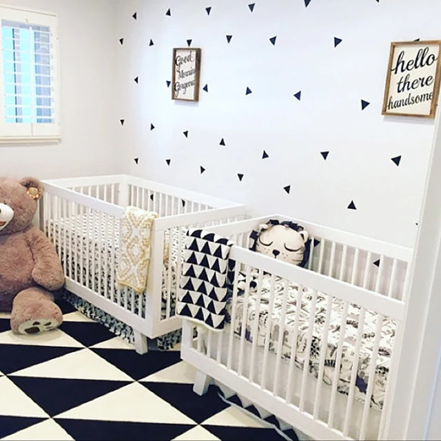 Wall Sticker Home Decor Baby Nursery Wall Decals for Kids Room Modern Solid Triangle Children Stickers Vinyl Wall Art P8-B