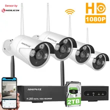 1080P Wireless Security Camera System 4CH 1080P NVR Kit IP Camera Waterproof Wifi Surveillance CCTV System Sensor by Hisilicon