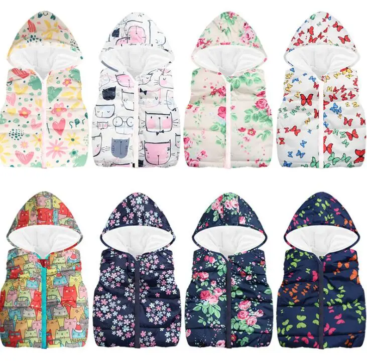 

New 2019 cotton vest kids for girls boys autumn winter outwear sleeveless jacket children high quality cartoon Mickey style top