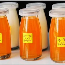 2 шт 200 мл стеклянная бутылка для молока фруктовый сок цветок чай стеклянная бутылка Контейнеры для йогурта желе чашка лоток для Мусса