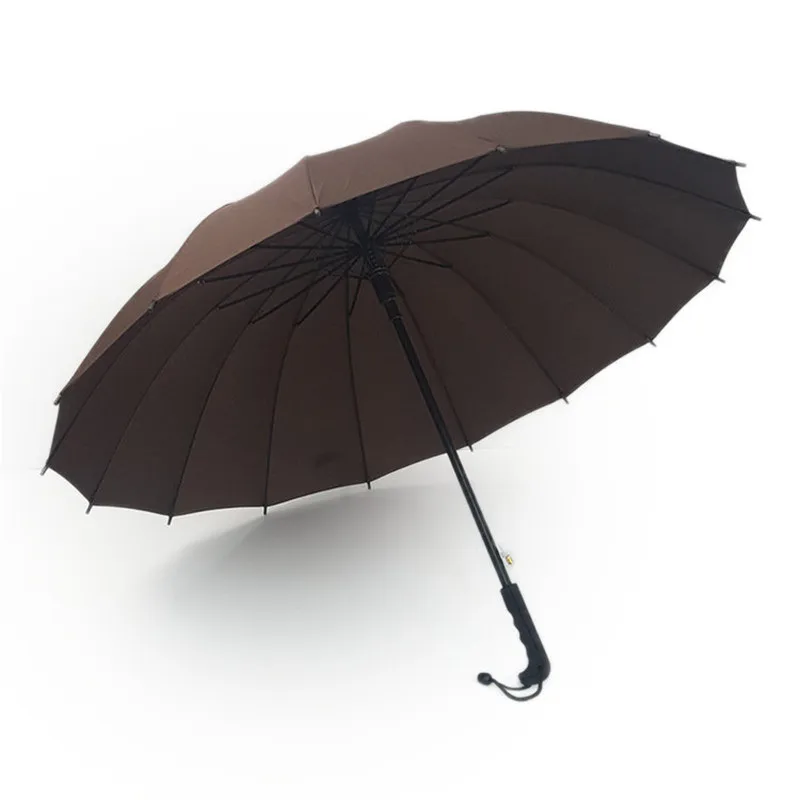 Ветрозащитный складной автоматический зонт от дождя для женщин, роскошные большие ветрозащитные зонты от дождя для мужчин, открытый зонтик с кнопкой - Цвет: Coffee