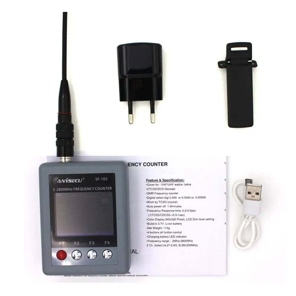 Счетчик частоты Anysecu SF 103 2 МГц 2800 CTCSS/DCS портативный SF103 измеритель для DMR и