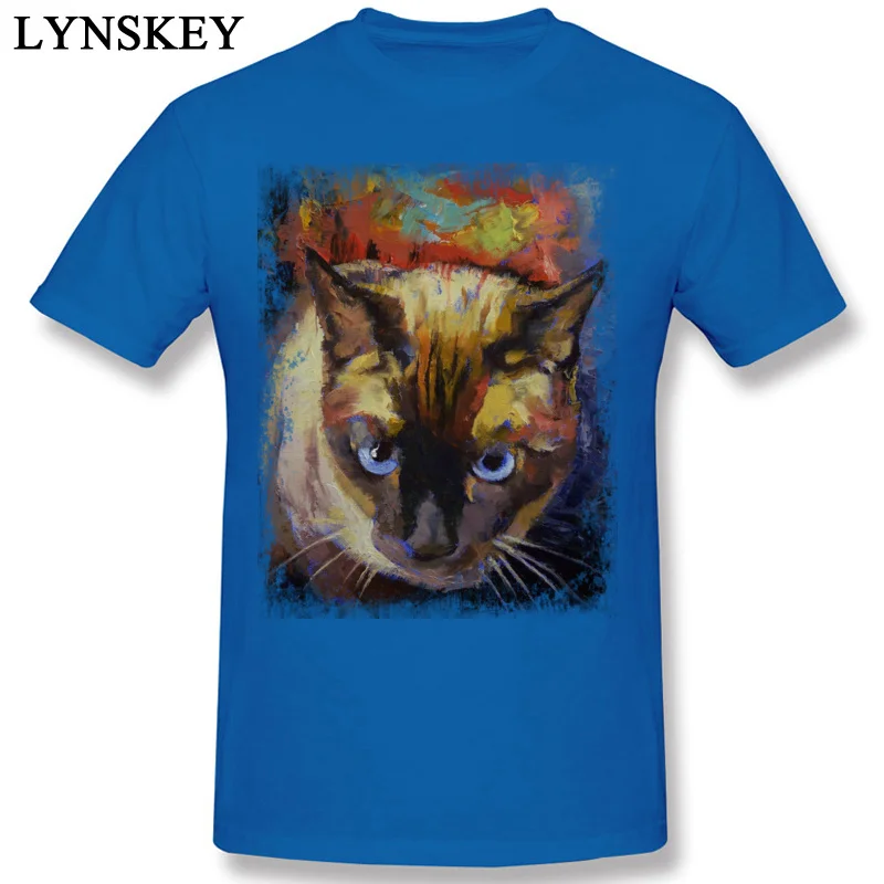 Design Summer/Fall SEAL POINT SIAMESE Tops Tees Discount Round Neck Short Sleeve 100% Cotton Student T Shirts Printed On Tee-Shirts blue