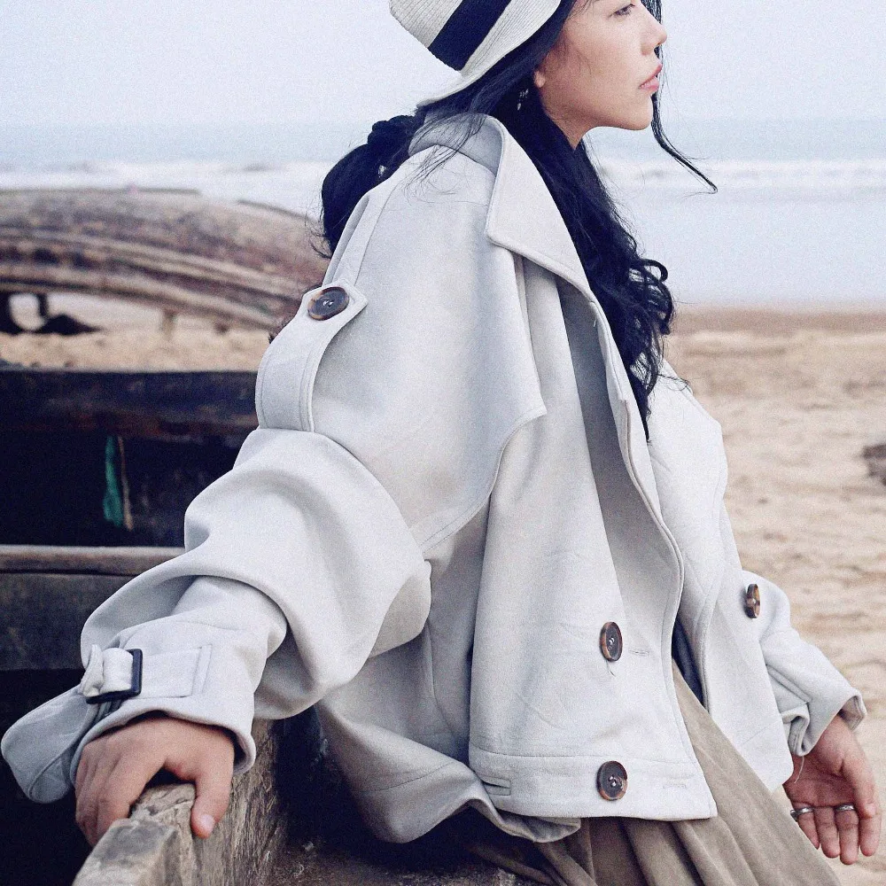 [AIGYPTOS-MX]Autumn Original Design Women Novelty Harajuku Boyfriend StyleThickening Suede Casual Loose Outerwear Short Jacket