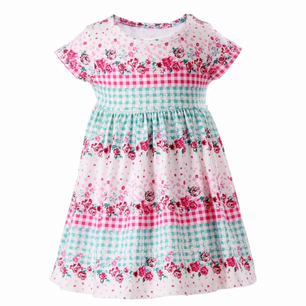 

Plaid Flower Girls Dress Elegant Summer Unicorn Costume For Kids Clothing 2018;Children Kids Dresses For Girls Party Wedding