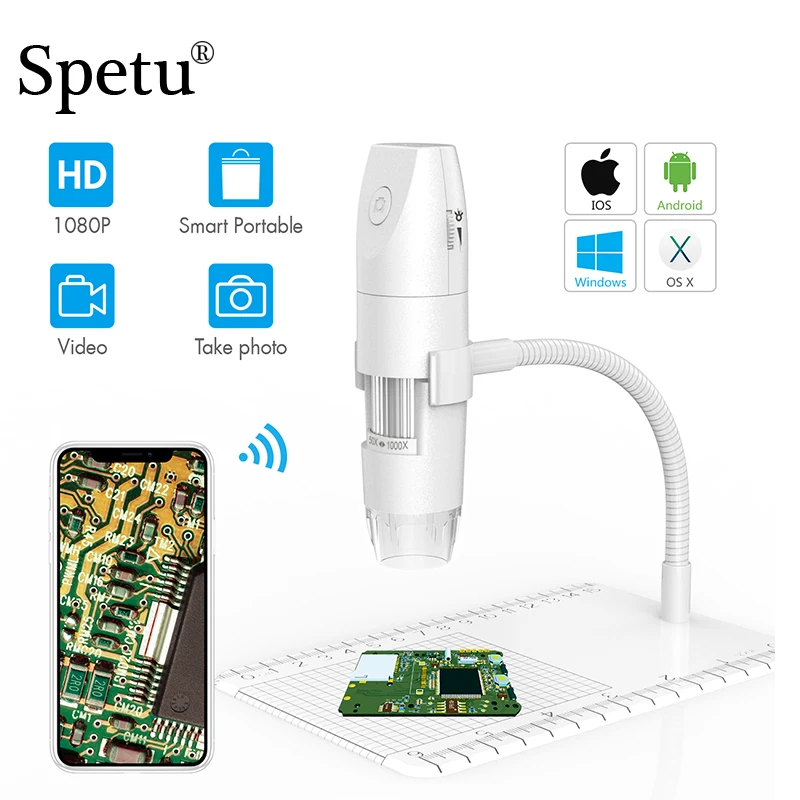 

Sepatu HD 1080P 1000X Digital Microscope Wifi Microscope Magnifier Camera 8 LED For Android IOS iPhone iPad Digital Microscope
