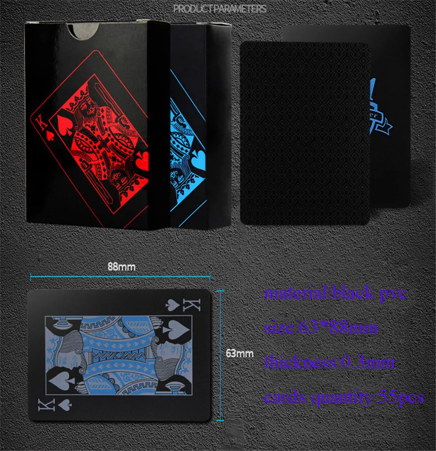 Durable PVC Waterproof Magic Playing Cards Poker Game Deck 54pcs Poker Set Board Game Plastic Magical Poker Card (5)