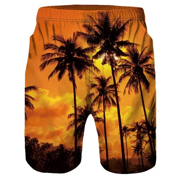 

Mens Pants Men Casual 3D Tree Printed Beach Work Casual Men Short Trouser Shorts Pants