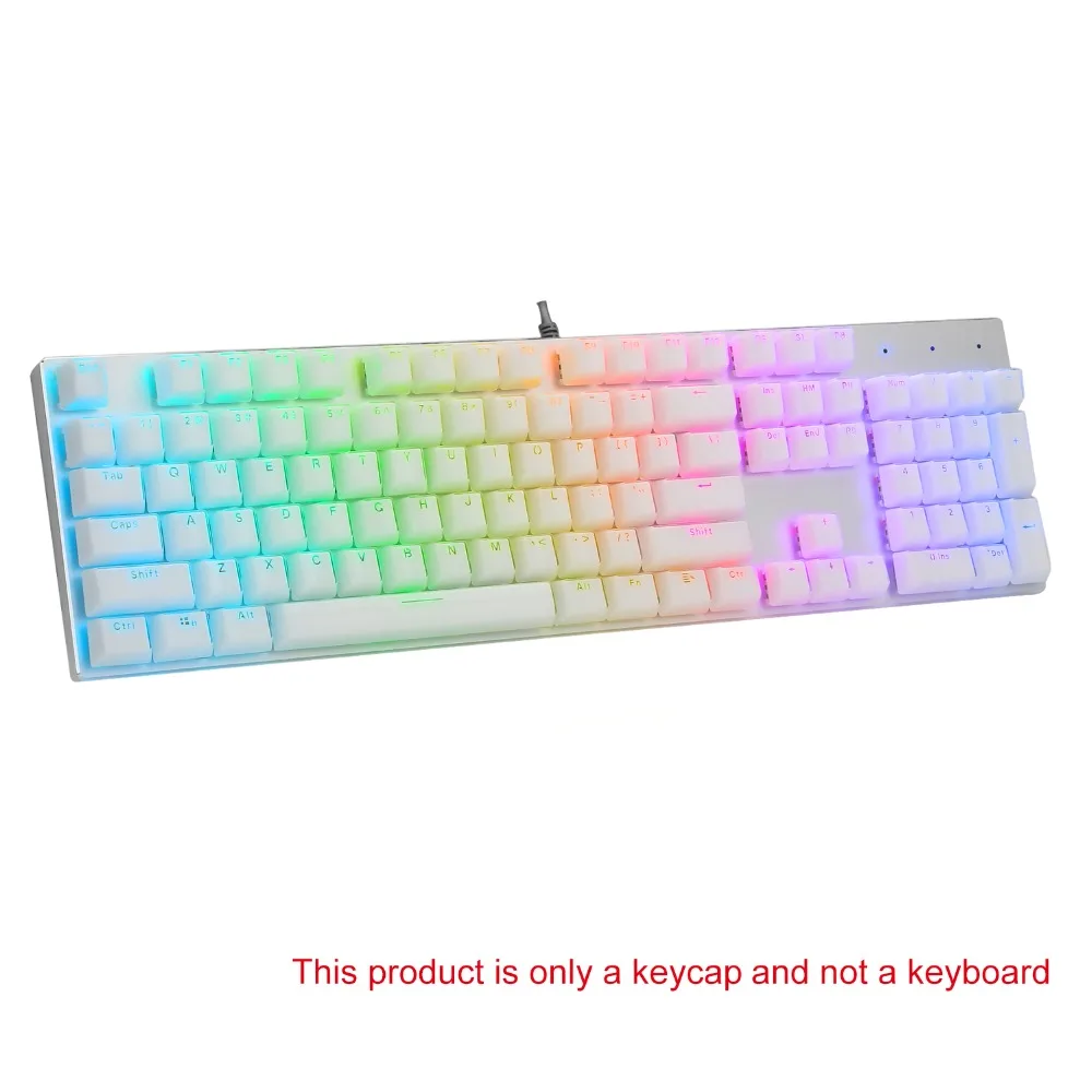 Модные PBT брелки для клавиатуры с подсветкой Doubleshot Gaming Led для Cherry Mx Outemu Crystal White 104 ключей с брелоком