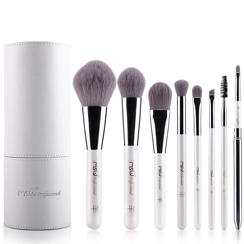 8 pcs basis makeup brush Antibacterial bamboo charcoal fiber bottled