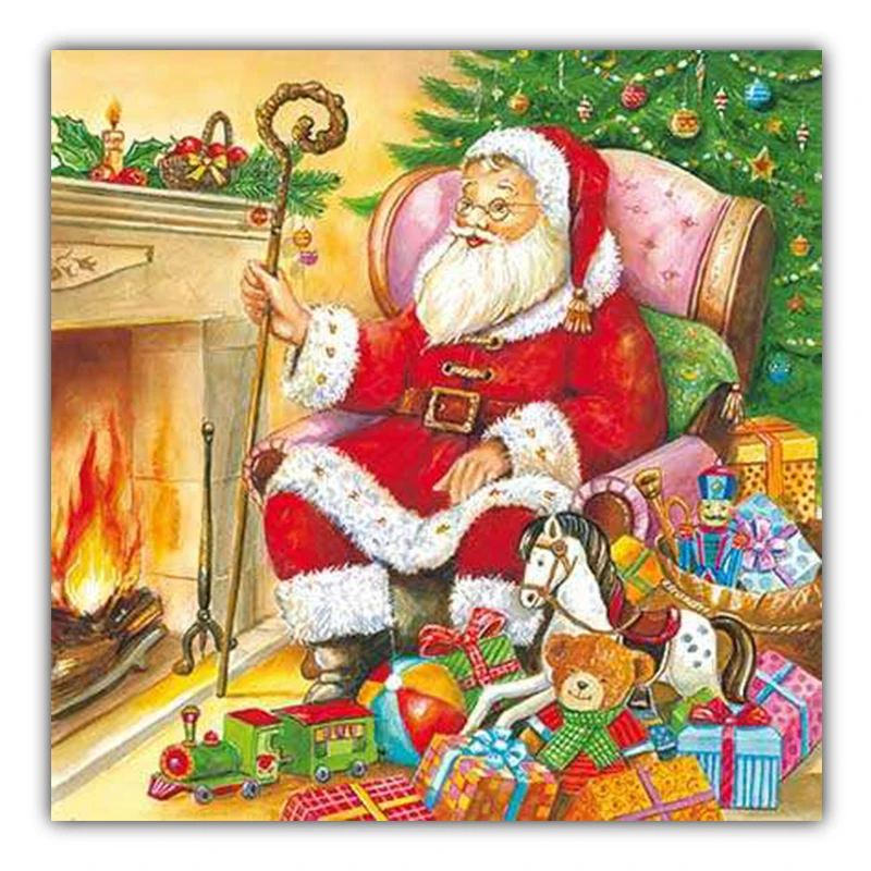 

5D DIY Diamond Painting Santa Claus Cartoon Crystal Diamond Pattern Cross Stitch Hand Embroidered Crafts Home Decoration