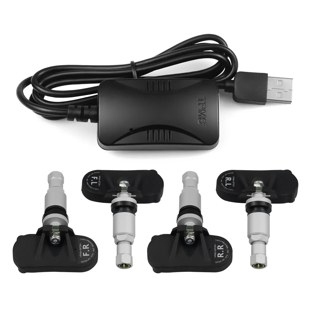 USB Android TPMS автомобильная система контроля давления в шинах дисплей 4 внутренних датчика Android навигация сигнализация давления в шинах 0-11