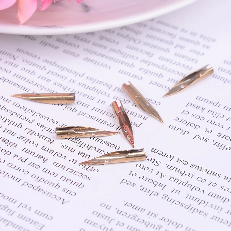 6Pcs/lot 0.5mm Silver Luxury Fountain Ink Pen Point Nib School Stationery Store Item Fine Tool New