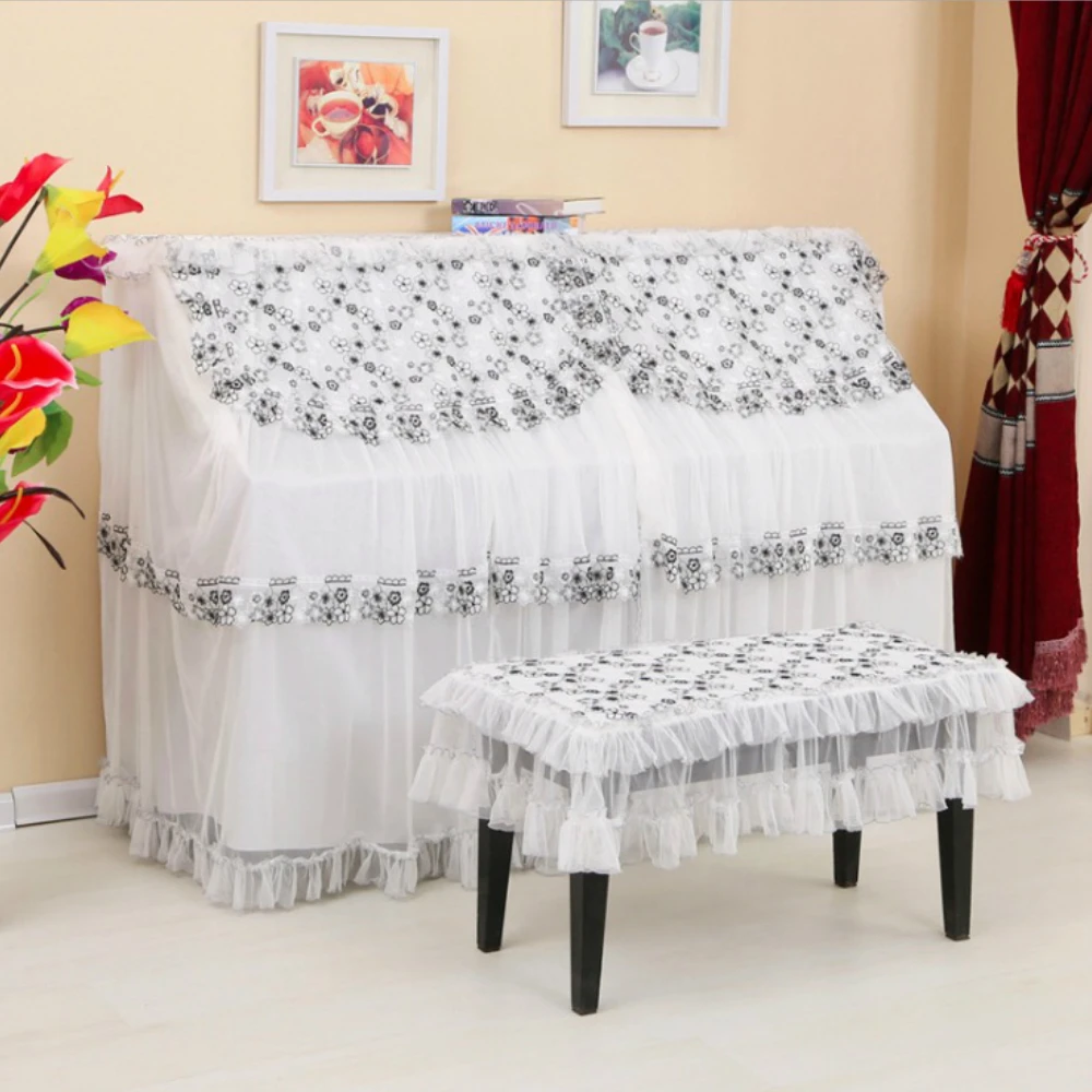 

Anti-dust Lace Piano Cover Accessory 360 Full Protection 155 x 120 x 35 cm 2 Colors Available Free Shipping