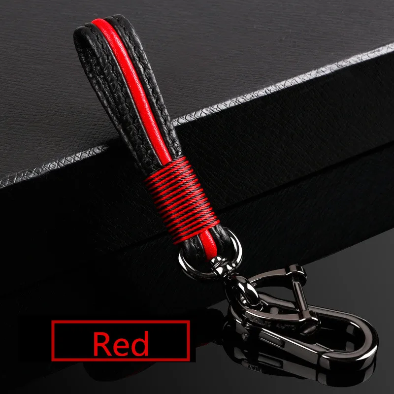 Кожаный Автомобильный брелок ручной работы, домашний брелок для ключей для мужчин и женщин, брелок для ключей на талию для Audi, BMW, Volvo, Lexus, KIA, Toyota - Название цвета: red