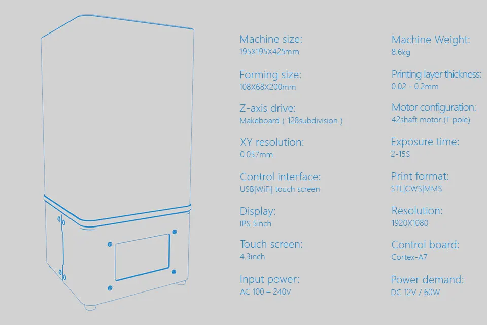 Micromake L2 УФ смолы 3d принтер SLA/DLP 3d принтер с сенсорным экраном ЖК-светильник-отверждения высокой точности