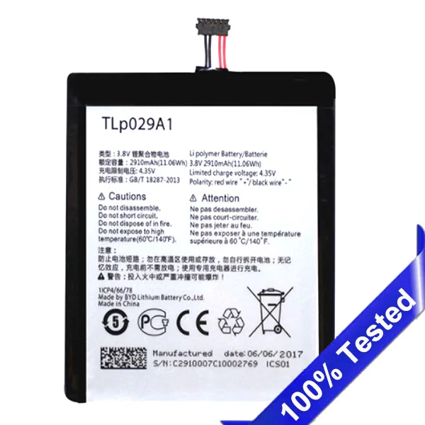 Оригинальный TLp029A1/TLp029AJ для Alcatel OneTouch Pop 3 5 &quotOT-5025D OT-5025 Замена батареи 2910mAh MQNLQ |
