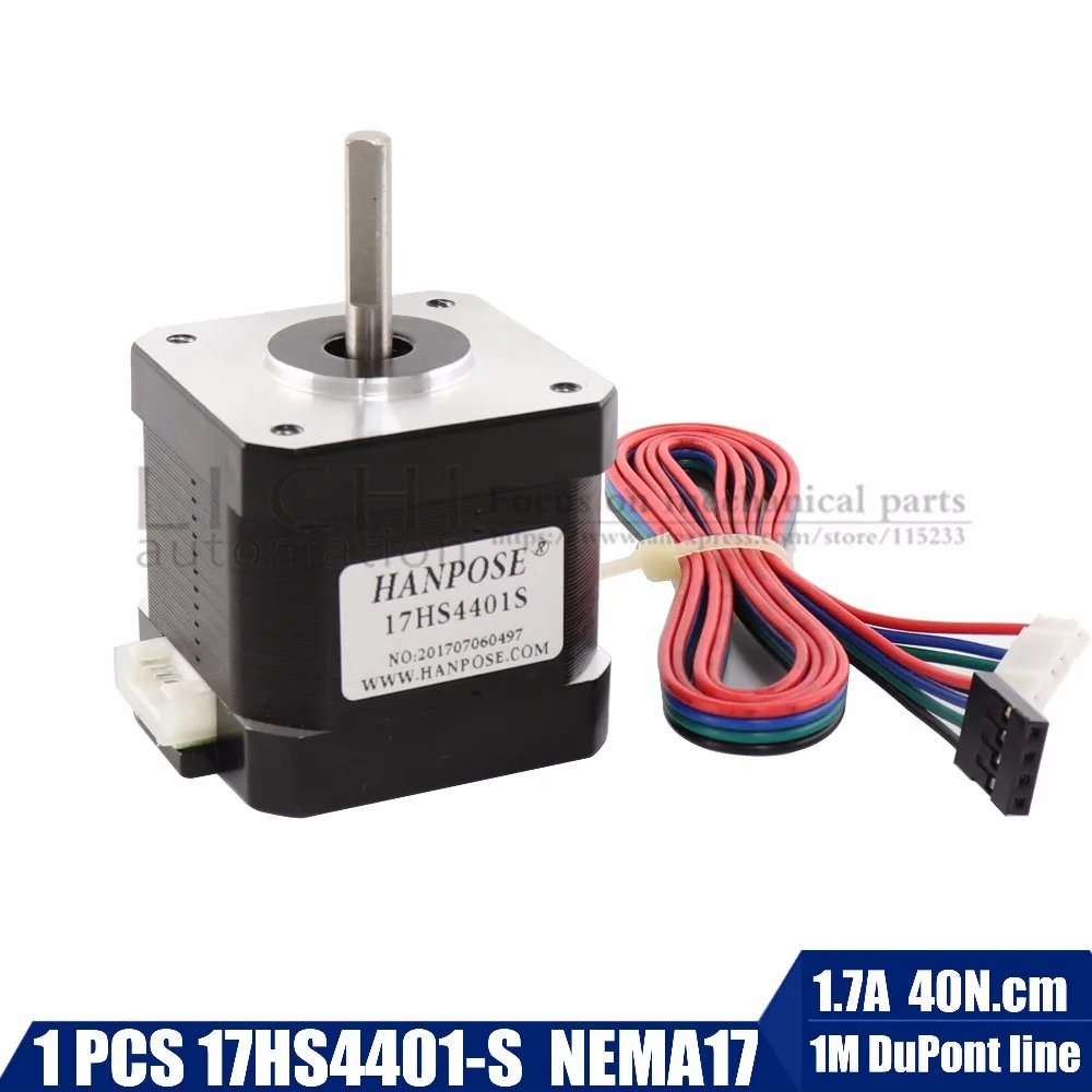 الشحن مجانا 1 قطع Nema17 السائر 42 موتور نيما 17 موتور 42 BYGH 1.7A (17HS4401-S) موتور 4-الرصاص ل 3D طابعة