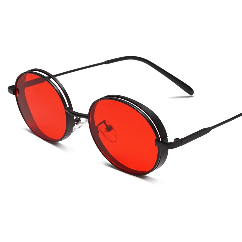 Высокое качество модные Овальные Солнцезащитные очки для мужчин и женщин фирменный дизайн классический ретро стимпанк металлическая Толстая оправа солнцезащитные очки UV400