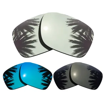 

(Silver Mirrored+Black+Blue Mirrored Coating) 3-Pairs Polarized Replacement Lenses for Holbrook Frame 100% UVA & UVB Protection