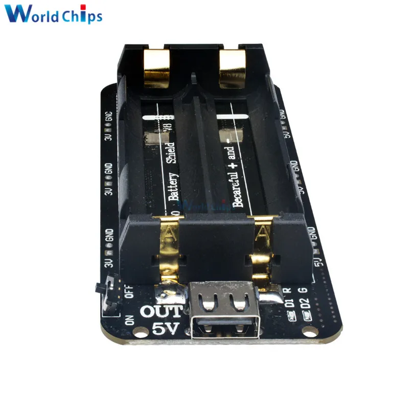 Double 18650 Shield V8 5V//3A 3V//1A Power Bank Charging M