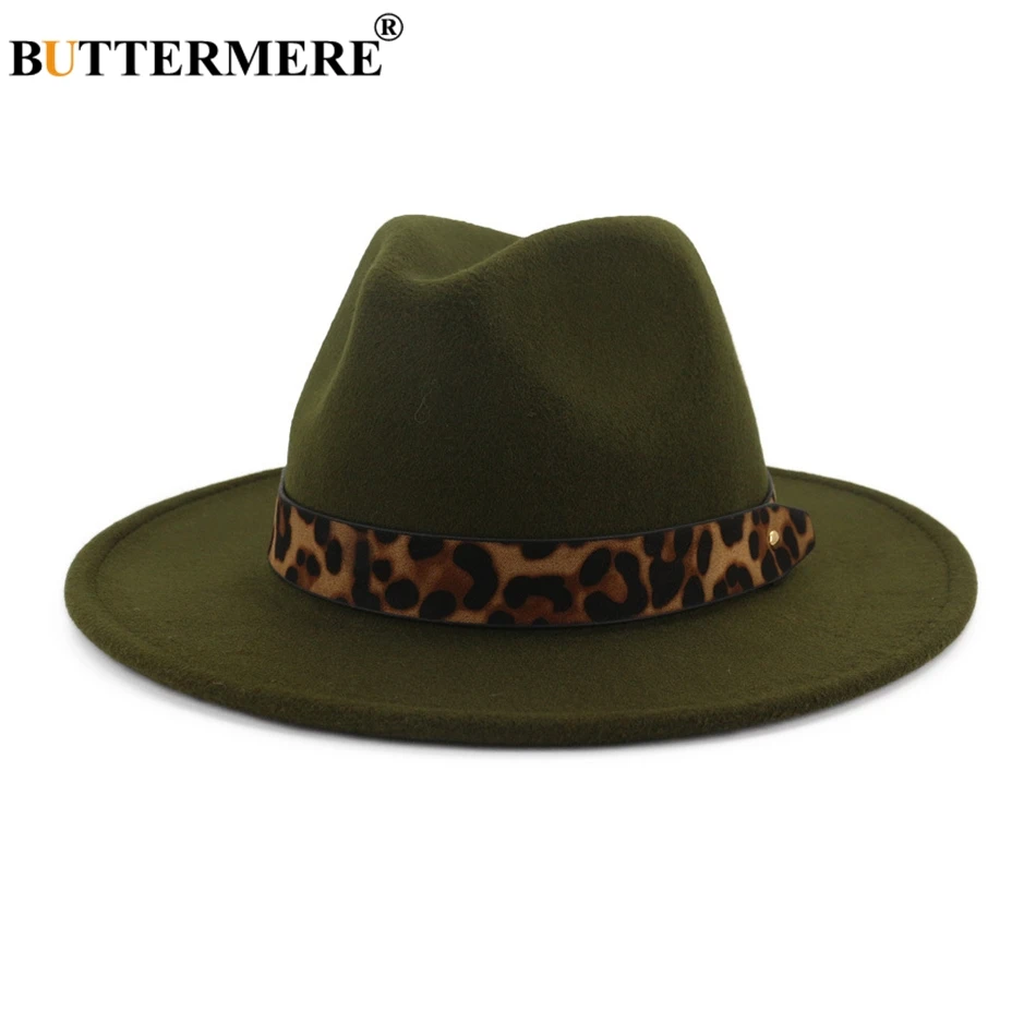 Wide Brim Felt Hat Ladies Tweed Army 